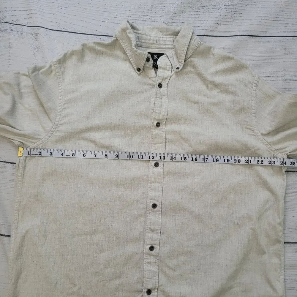 Banana Republic Size XL Tall Stone Beige Cotton Long Sleeve Button Up‎